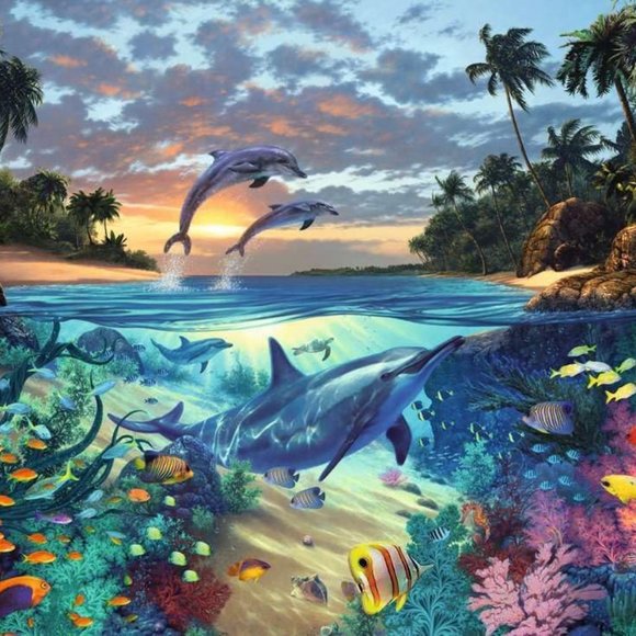 Ravensburger - Coral Bay - Dolphins - 1000 Pieces - Picture 2 of 4